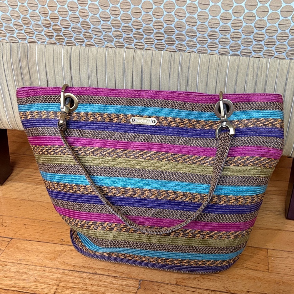 Eric Javits Multi Color Raffia Woven Tote Bag